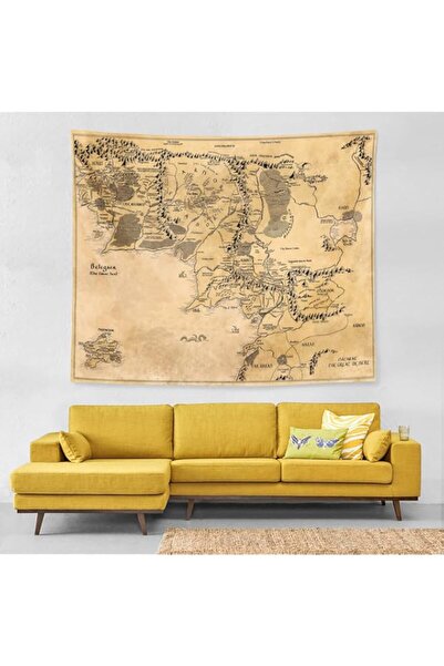 Generic IMZEUSYEP Middle Retro Earth Map Tapestry Vintage Wall Hanging Wall D...
