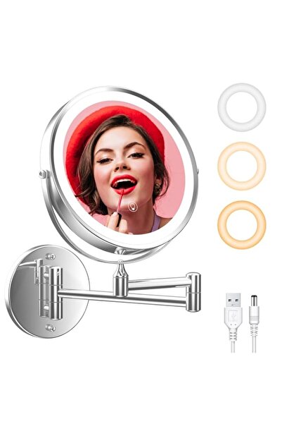 Generic Brand Rechargeable Wall Mounted Lighted Makeup Mirror Chrome, 8 Inch/...
