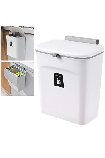 Generic Kitchen Hanging Trash Can 9L，Kitchen Trash Can for Countertop or Unde...