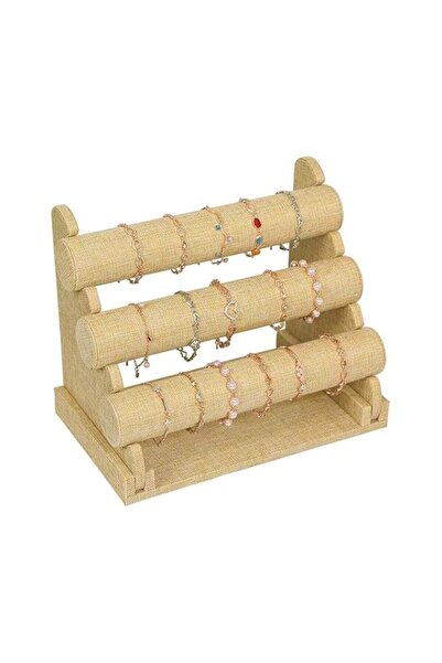 Generic Brand HANNEA® 3 Tier Bracelet Organizer Linen Jewelry Wristwatch Hold...