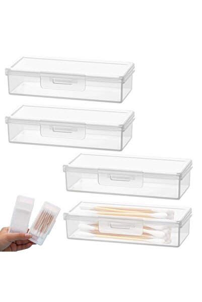 Generic 4 Pieces Q Tip Travel Case Dustproof Qtip Travel Case Transparent Cot...