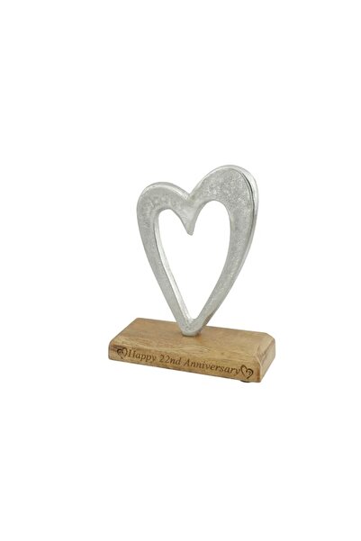 Generic Brand 22nd Anniversary Rustic Metal Heart Decoration – Free Standing ...