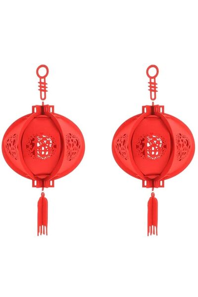 Generic Chinese New Year Red Lanterns Decorations, 2PC Spring Festival Felt R...
