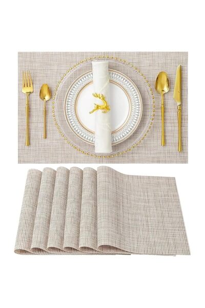 Generic Table Mats Set of 6 Washable Coasters Bowl Mats Placemats Durable PVC...
