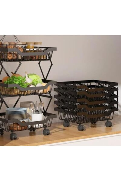 Generic Multi-layer Fruit & Vegetable Storage Basket Organizer, Rolling Utili...
