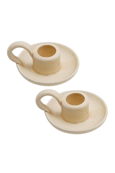 Generic Tazweeq 2 Pcs Ceramic Candle Holder, Taper Candle Holder with Handle ...