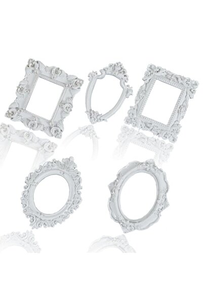 Generic Brand Sweet seven® 5 Pcs Vintage Resin Picture Frames, White Antique ...