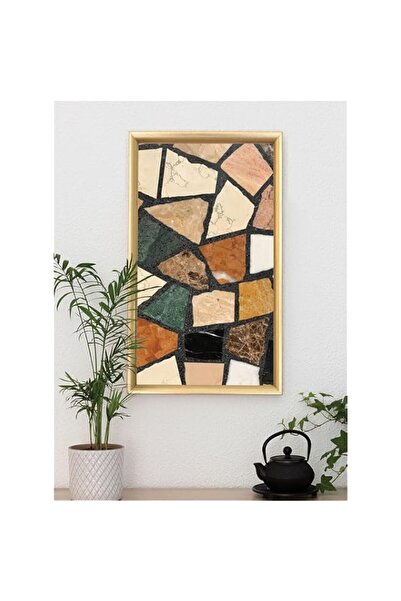 Generic Brand 'Marble Pieces' Digitally Printed Wall Poster with Photo Frame ...