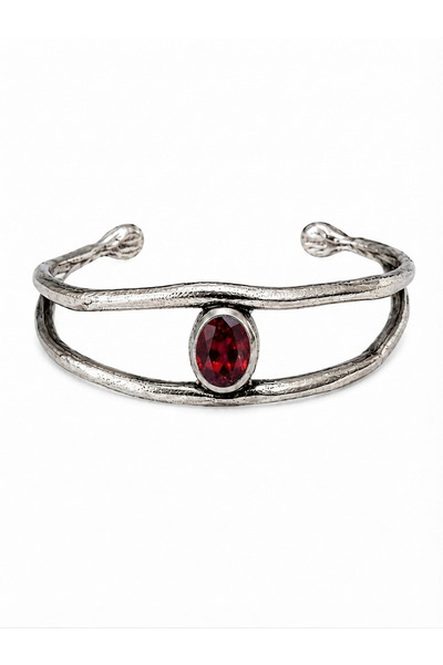CAPO by Aytaç Yamaç Oval Crystal Stone Modern Design Women's Cuff Bracelet (4...