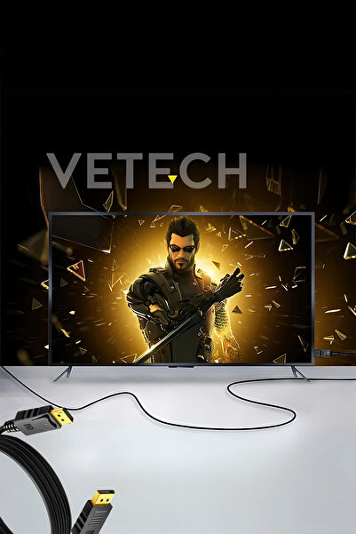 Vetech 1.5 Metre DisplayPort DP Kablo 4K Ultra HD Görüntü ve Ses Aktarım Kablosu – DP to DP
