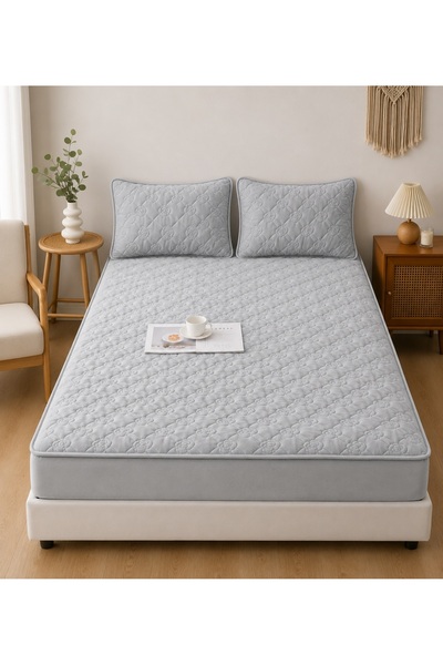 CHIRASO Set Topper pentru saltea CHIRASO, Catifea Matlasata, ELASTIC 140x200c...