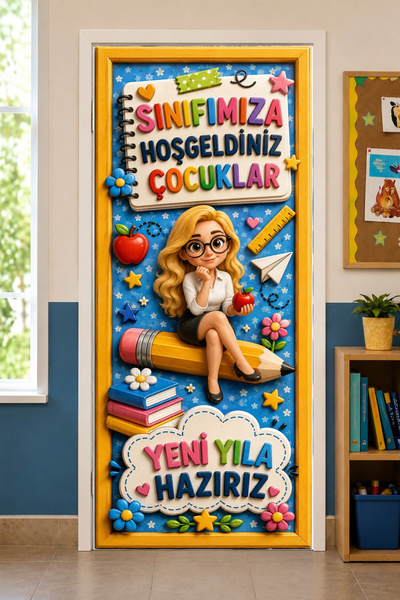 PROMISEBACKDROP2 190x75cm Ελαστική διακόσμηση πόρτας σχολικών τάξεων, Καλώς ή...