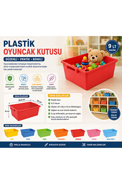 papey Plastik Oyuncak Kutusu -Plastik Oyuncak Kutusu Kapaksız