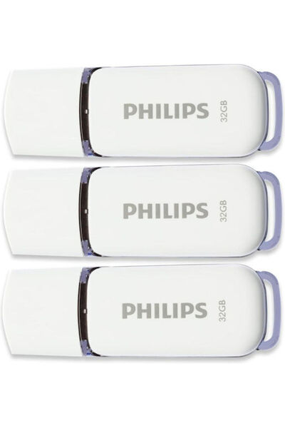 Philips Έκδοση Χιονιού 32GB USB 2.0 Στικάκι 3 τεμάχια Λευκό