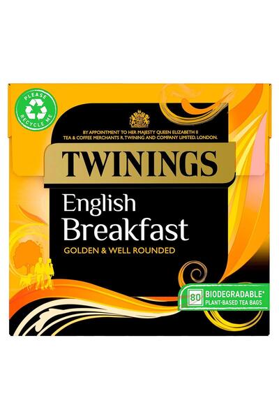 Twinings English Breakfast Classic Cup Sachet Black Tea 80 Pieces
