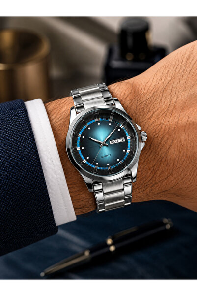 S.POLO Men's steel wristwatch
