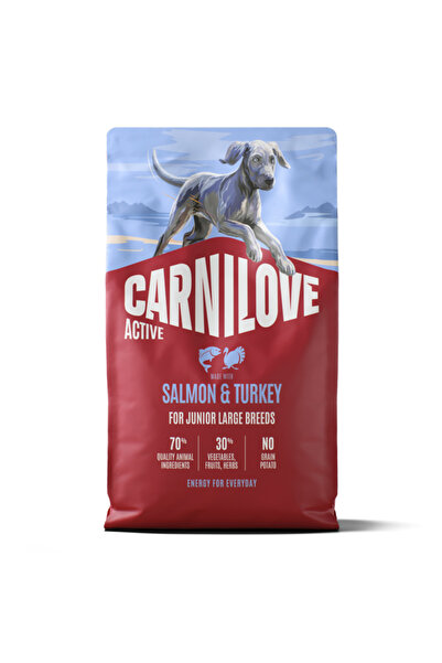 Carnilove Active Dog Ξηρά Τροφή Σολομός & Γαλοπούλα Νεαρού Σκύλου Μεγάλων Φυλ...