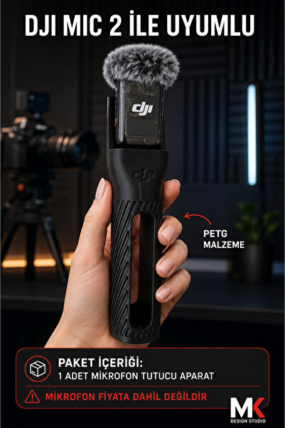 MK DESIGN STUDIO Mic 2 Uyumlu Mikrofon Tutucu Aparat – PETG El Mikrofonu Sapı...