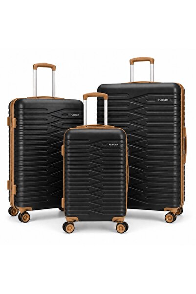Flieger Luggage 3 Piece ABS Luggage Set, Hard Shell Suitcase Set with 360° Sp...