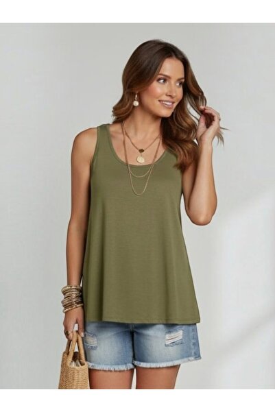 MODA Women's Round Neck Thick Strap Bell Cut Athlete T-Shirt