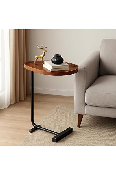 Generic Deep Sleep C-Shaped End Table,C Table for Couch, with Metal Frame, In...