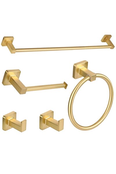Generic 5 Pieces Brusehd Gold Bathroom Hardware Accessories Set,Stainless Ste...