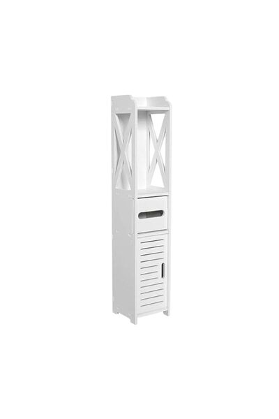 Generic Sulfar Small Bathroom Storage Corner Floor Cabinet with Doors & Shelv...
