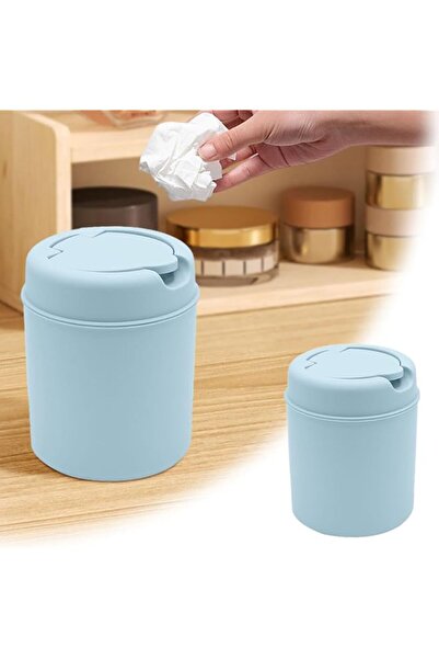 Generic Mini Desk Trash Can with Swing Lid, Small Countertop Garbage Bin for ...