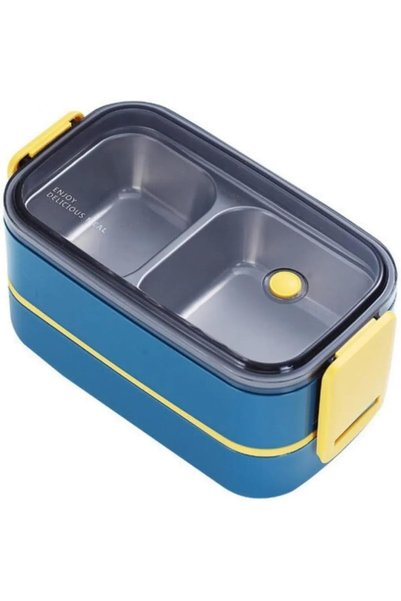 GENELEC Vagonlife Bento 1400ml Lunchbox Two-Layer 2-Compartment Steel Expedit...