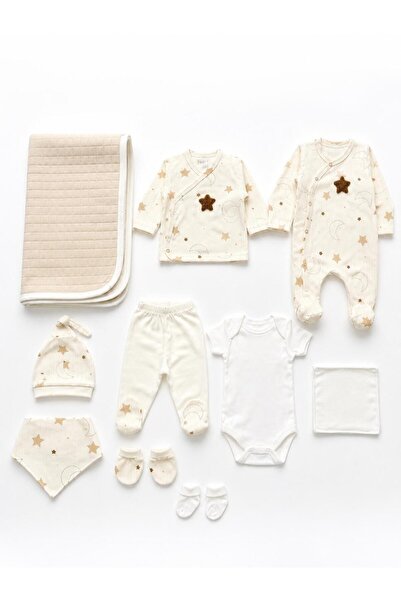 Oz Baby Newborn Hospital Release 10 Piece Star Moon Patterned Cotton Baby Set...