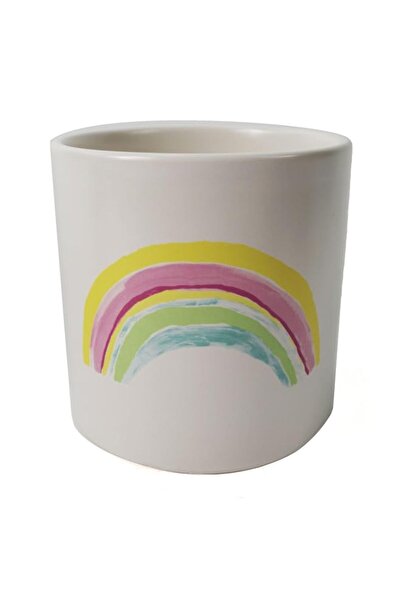 Generic Leaf Ceramic Planters, Rainbow, 12cm x 12cm x 12cm