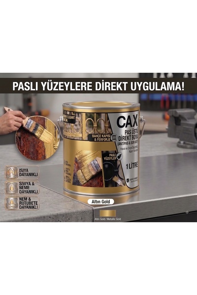 caxcolors CAX Pas Üstü Direkt Uygulanan Antipaslı Sentetik Metal Boyası 1 Lit...