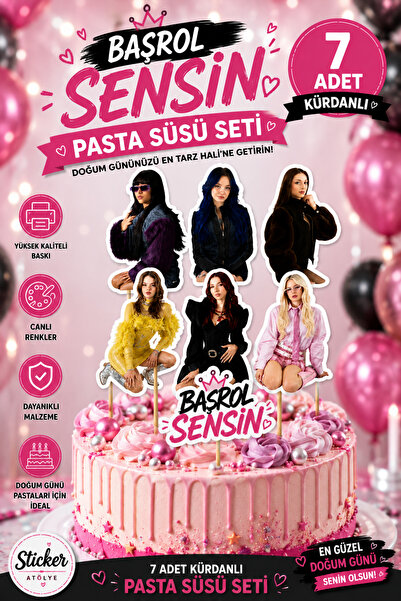 StickerAtölye Manifest Pasta Süsü - Manifest Pasta Kürdanı - 7'li paket