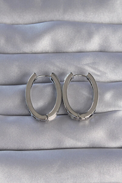 online kapsulavm avm alışveriş Brass Silver Color Zircon Stone Oval Model Ear...