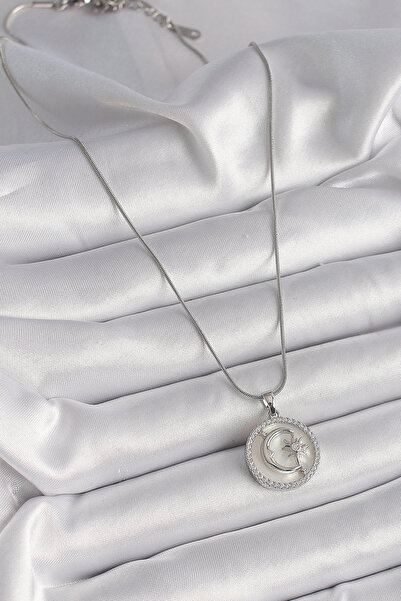 online kapsulavm avm alışveriş 316L Steel Silver Color Chain with Zircon Ston...