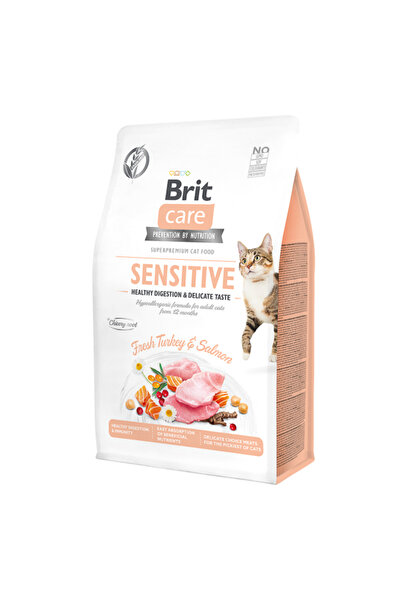 Brit Care GF Pisici Sensibile Digestie Sănătoasă și Gust Delicat 400 g