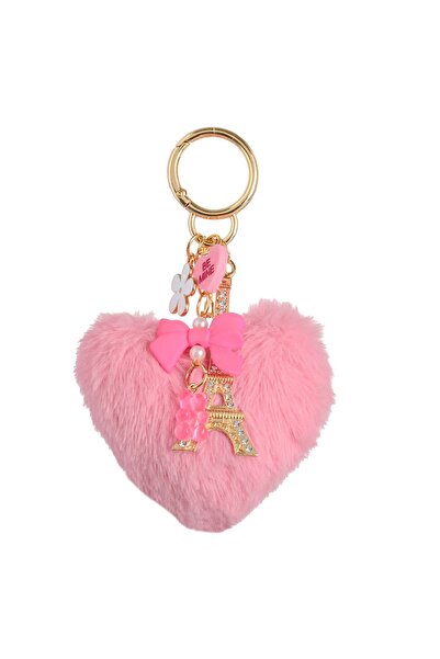 OEM Breloc inimă roz cu Turnul Eiffel auriu, Be Mine & Bear, 10cm