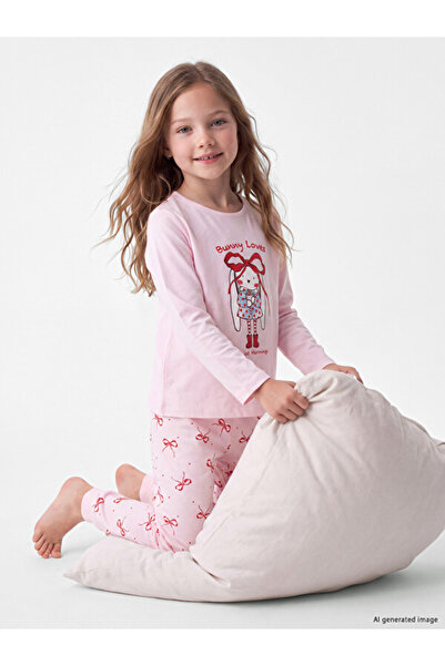 LC Waikiki Quality Pieces from Çelebi Store Printed Zero Roba Yaka Girl's Paj...