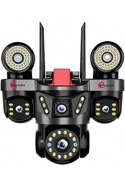 syncticaret Esvision ES-9003 3 Lensli 9MP Akıllı WiFi Ptz Kamera Gece Görüşlü Güvenlik Kamerası