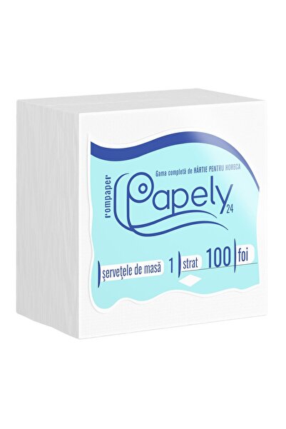 OEM Servetele de masa Papely, alb, 1 strat, 24 x 24 cm, 100 buc / pachet