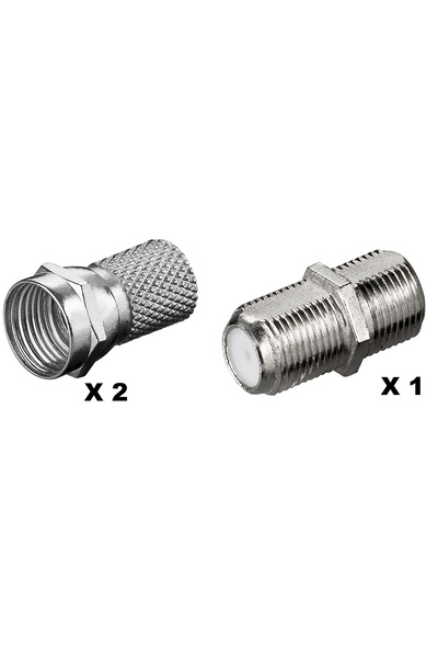 OEM Mufa TV F + conector mama - mama, Hoff, set 2 bucati mufa F + 1 bucata co...