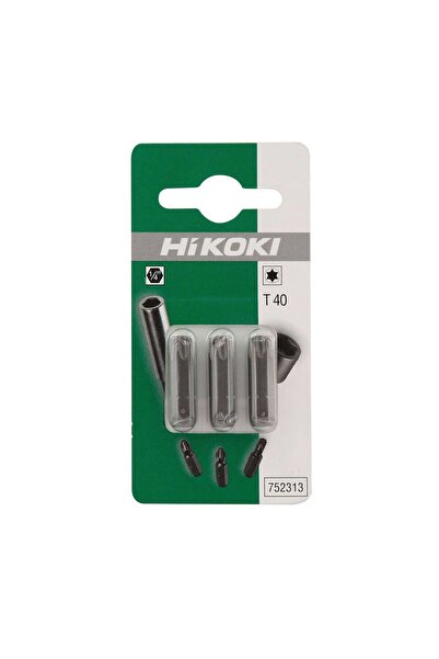 OEM Set of 3 screwdriver bits, Hikoki 752313, Torx profile, T40, 25 mm