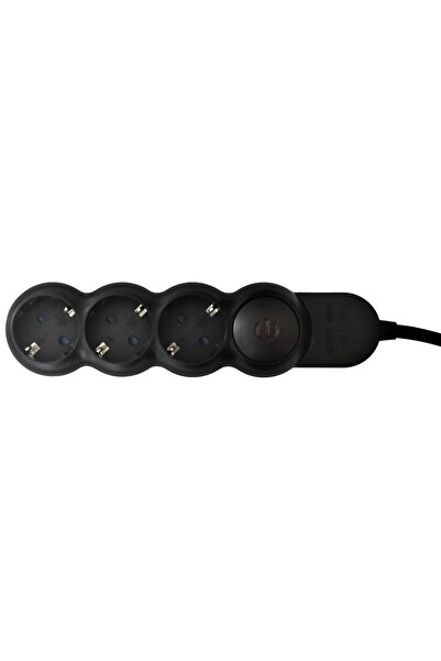 OEM Hoff Line πολύπριζο 3 θέσεων, 5 μ., 3500 W, 3 x 1.5 mm², με διακόπτη, μαύρο