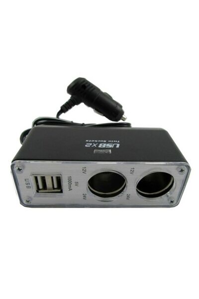 OEM Adaptor priza auto, Carmax, 5949042303111, 2 porturi bricheta, 12 V / 24 ...