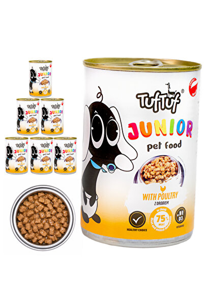 Tuf Tuf TufTuf Junior hrană completă pentru căței cu carne de pasăre, conserv...