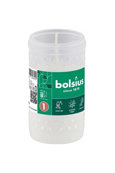 Bolsius Set 12 x Candela Rezerva Nr. 1-24, Bolsius, Alba, 20 Ore