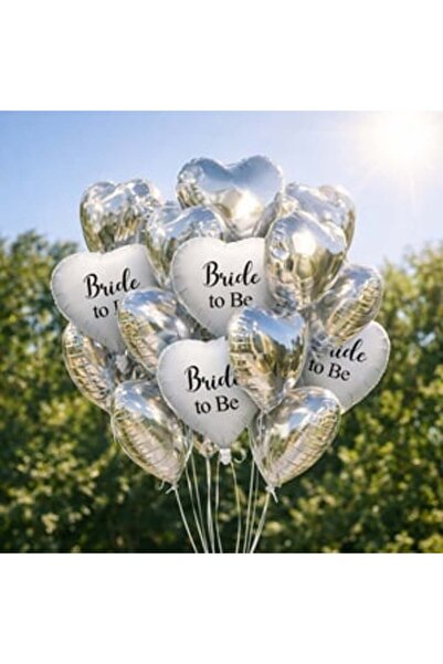 OEM Wedding Party Balloons Hearts White Silver Foil 15cm - 16pcs