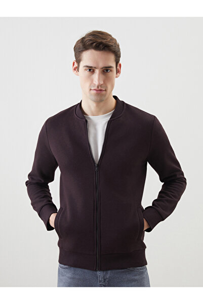 LC Waikiki Nevavm College Collar Long Sleeve Men's Zipper Sweatshirt with Dif...