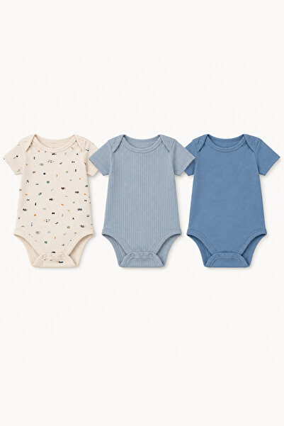 Tiffany Baby Mini Home Theme 3-Piece Baby Boy Half Sleeve Body Set 47008