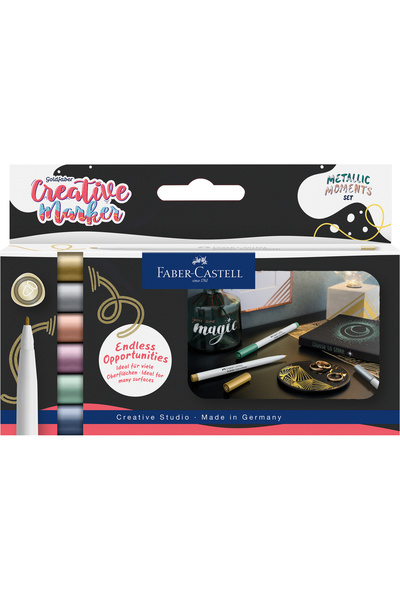 Faber Castell Set 6 markere creative goldfaber culori metalizate 1.5mm faber-...
